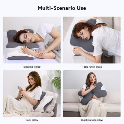 VIPfree Cooling Memory Foam Neck Pillow, Adjustable Ergonomic Cervical Support Travel Pillow with Breathable Removable Pillowcase, Ideal Gift for Mom